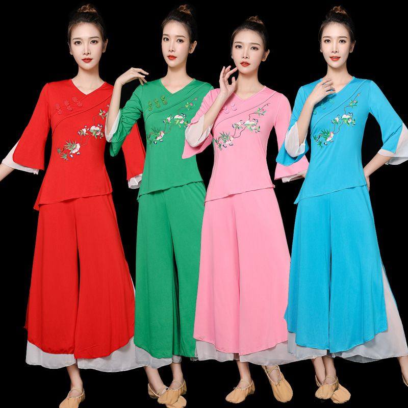 广场舞服装套装新款绣花