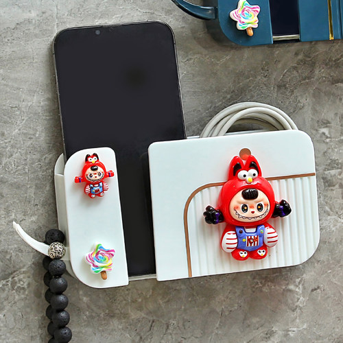 墙上床头手机置物架遥控器收纳盒