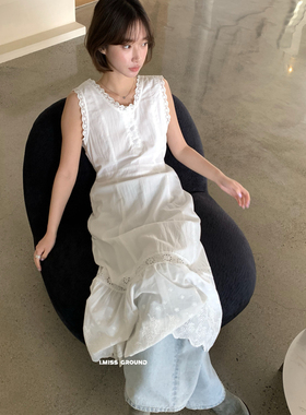 IMISS-春上新韩标气质蕾丝花边拼接系带连衣裙R90611