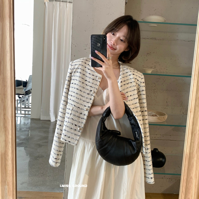 IMISS-春上新韩标高品质粗花呢小香短外套R10703