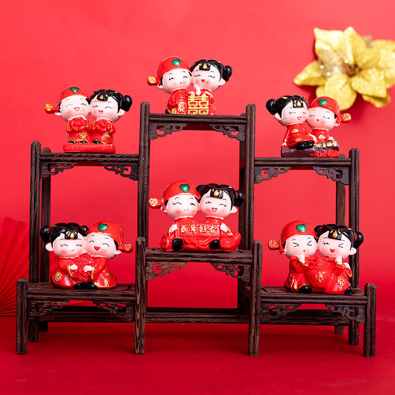 中式婚庆娃娃新娘百年好合婚房新款新郎摆件礼品