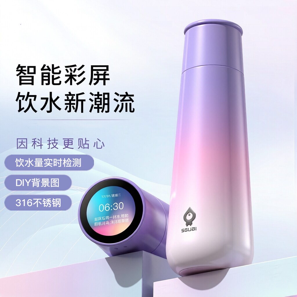 小水怪保温杯智能水杯多功能创意显示温度提醒喝水刻字高级水杯子