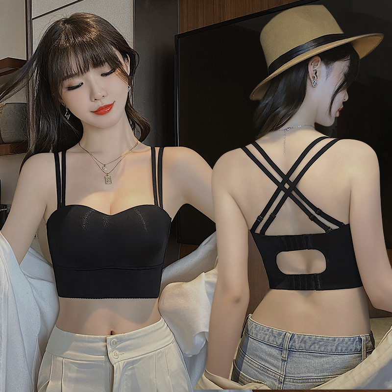 美背内衣女小胸聚拢新爆款性感网红运动裹抹胸一体背心式文胸