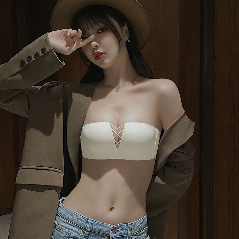 无肩带内衣女防滑聚拢小胸2022新款爆款性感美背文胸套装无痕抹胸