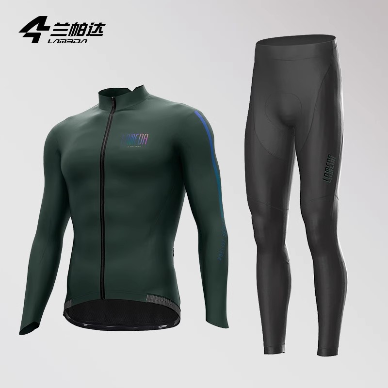 兰帕达春秋冬季抓绒保暖骑行服长袖上衣男士公路车山地自行车装备