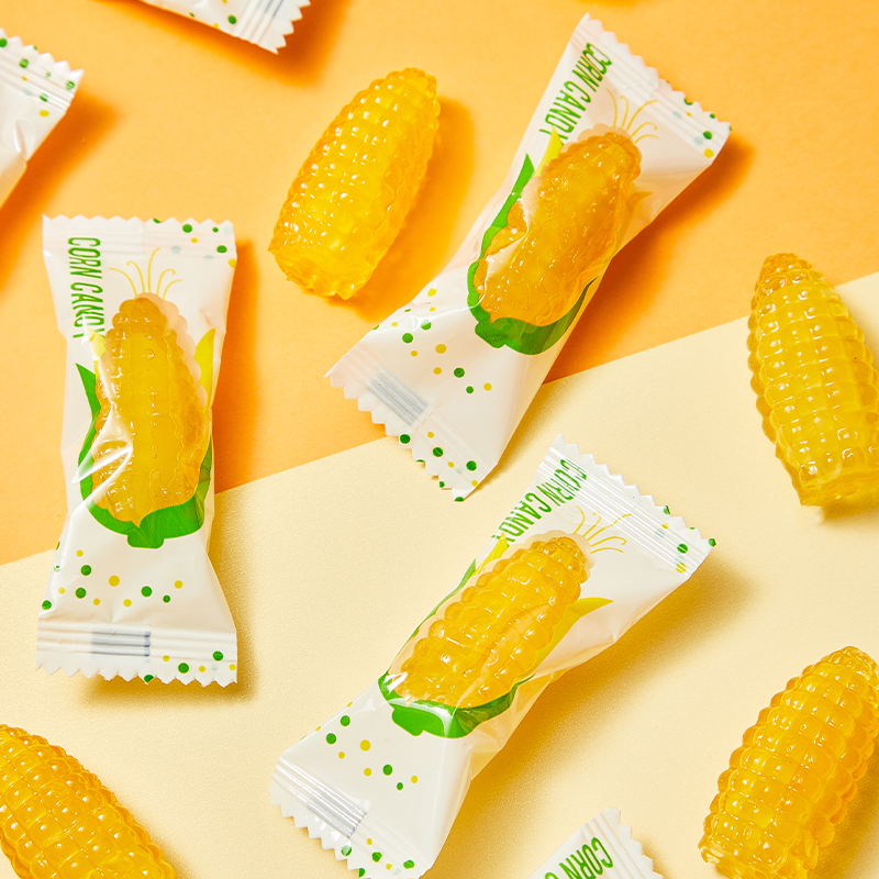 水晶玉米味夹心软糖怀旧儿童零食玉米糖结婚喜糖散装年货糖果批发