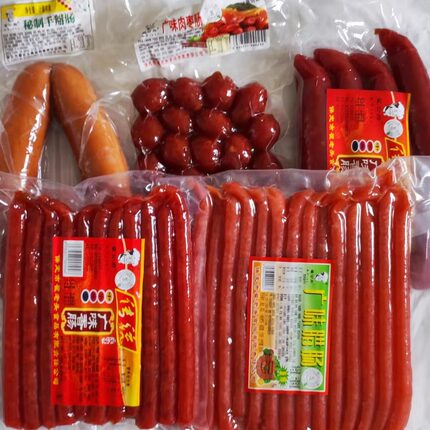 甜口广味腊肠螺蛳粉泡面烧烤烟熏肠肉枣肠开袋即食串串火锅食品