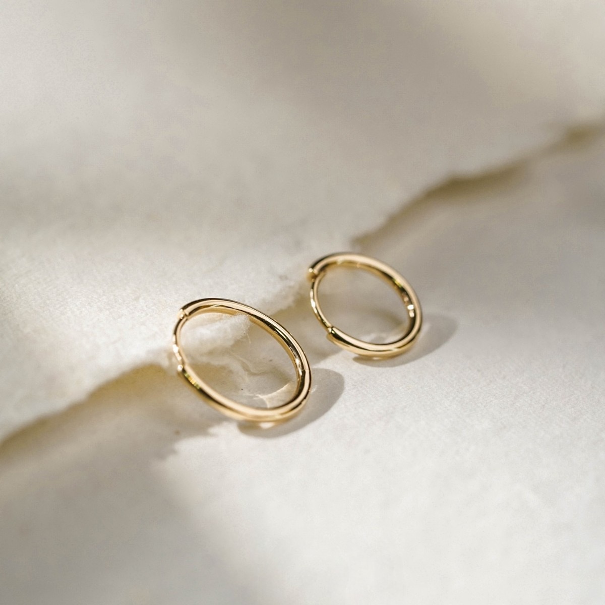 惊小鸿 光～S925纯银镀18K金jennie款素极简耳扣耳圈可搭配吊件