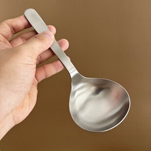 加深304不锈钢汤勺短柄调羹加厚吃饭喝汤家用高档质感哑光嗦粉勺
