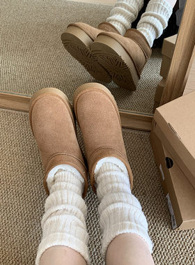 工厂尾huo 增高4cm保暖雪地靴，鞋面反牛绒