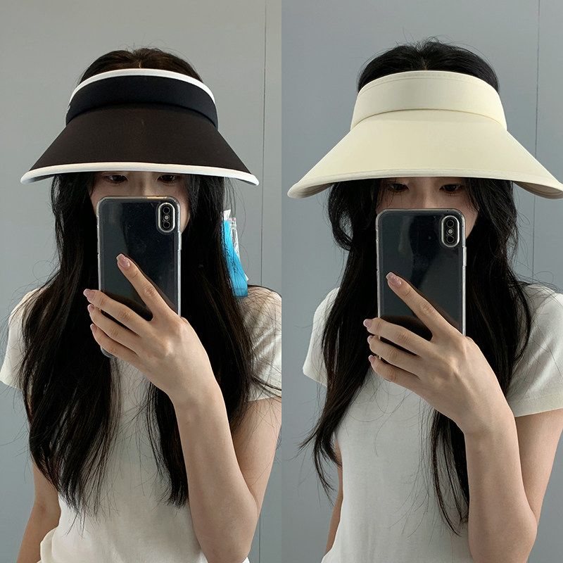 冰丝防晒帽，大帽檐防紫外线空顶帽
