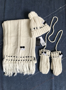 尾huo面料很舒适围巾帽子三件套！送人很合适！