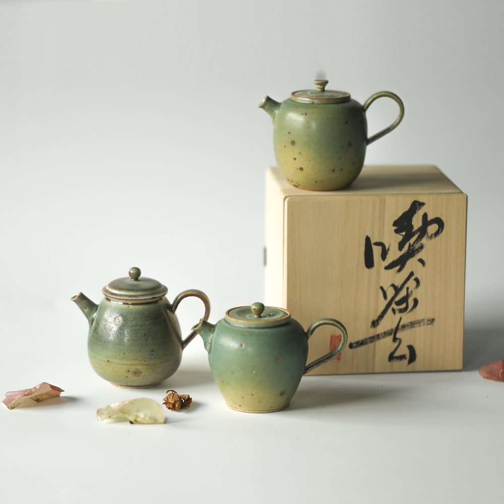 景德镇苏打烧蕉叶壶纯全手工球孔仿古壶家用正宗功夫泡茶壶茶具