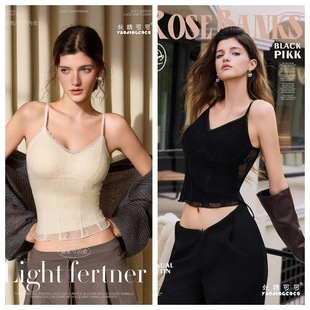 妖精可可静雅莫奈花园美背内衣设计感修身 显瘦吊带背心内搭上衣