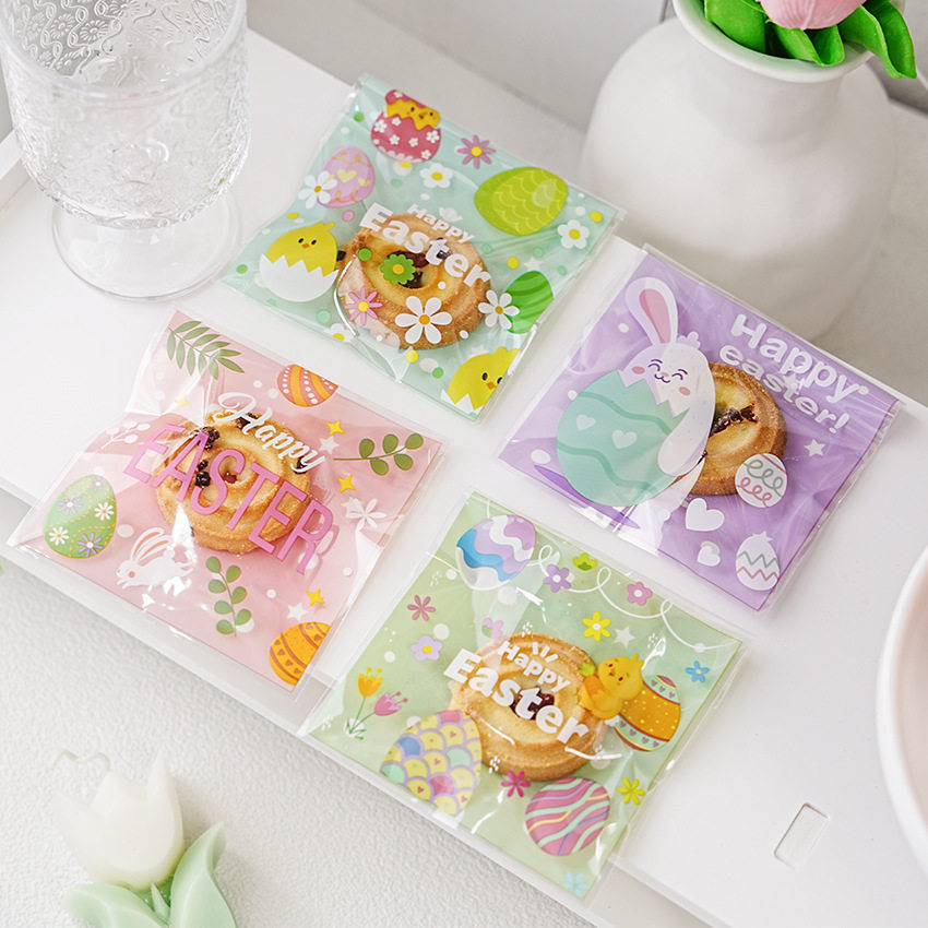 复活节自粘袋糖果小袋子自封袋雪花酥牛扎曲奇饼干西点包装袋子