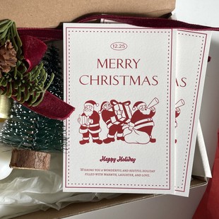 60片2026年圣诞节日贺卡明信片鲜花店创意礼物蛋糕装 饰卡片留言卡