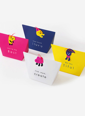 彩色礼品纸盒卡通送礼物儿童西点盒糖果牛轧糖空盒烘焙食品包装袋