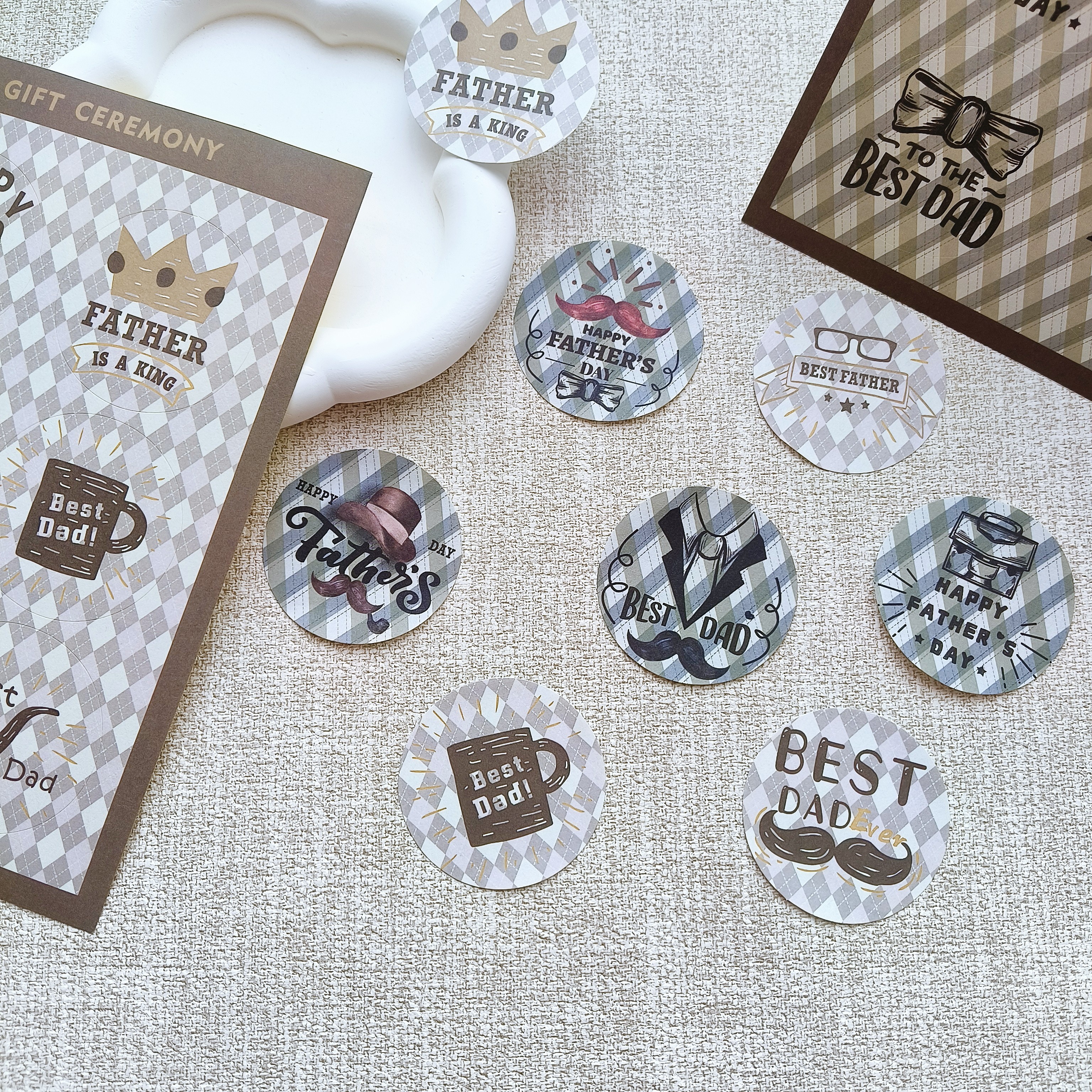 感恩父亲节快乐贴纸感谢超人爸爸节日礼物包装diy封口贴装饰贴画