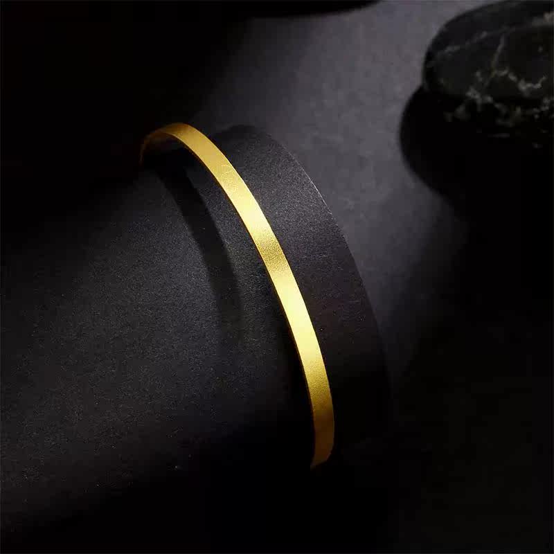 翠绿珠宝 黄金手镯足金999精致简约开口光面金镯子活口女高性价比高么？