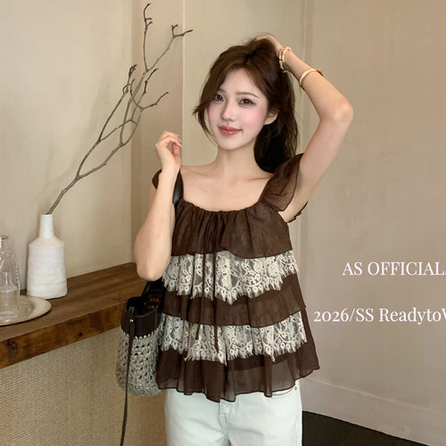 AS OFFICIAL-本期夯——会沦陷的品日常美女感；荷叶边蕾丝层2823