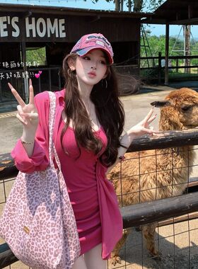 橘小如-26夏上新度假风吊带包臀连衣裙+防晒小个子显白衬衫F5288#