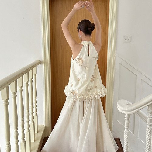 AIALA LUMENA-夏上新显瘦松紧腰阔腿裤休闲裤B20557