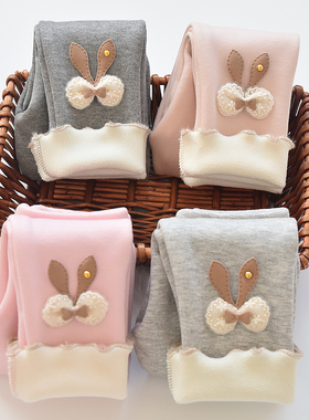 女童打底裤秋冬款外穿婴儿秋装女宝宝加绒加厚儿童裤子一体绒长裤