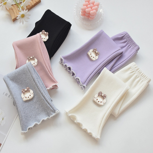 子女童气质修身 新款 款 2024春装 潮流 微弹纯色百搭洋气喇叭裤 儿童裤