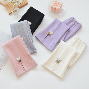 女宝宝长裤春秋季外穿儿童打底裤韩版女童喇叭裤薄款洋气婴儿裤子