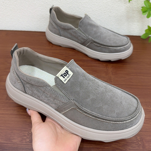 男秋季 轻便透气开车鞋 老北京布鞋 新款 中老年懒人鞋 软底舒适爸爸鞋