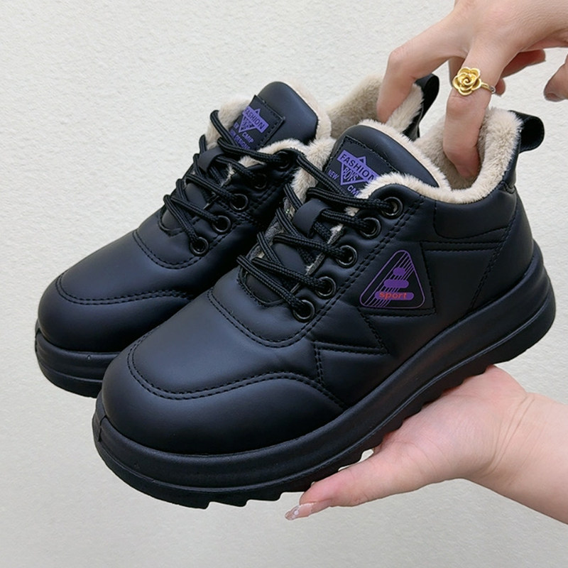 冬季新款加绒保暖时尚妈妈棉靴