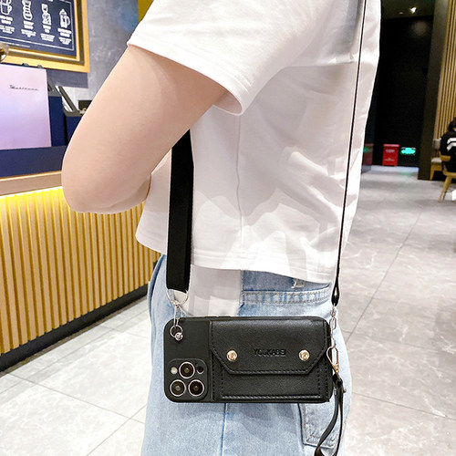 适用oppoA6s手机壳斜跨零钱包