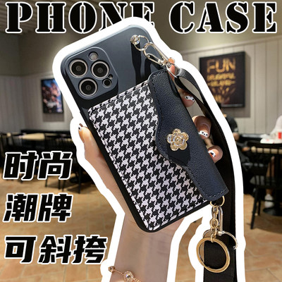 网红新款适用oppok12手机壳reno11零钱包reno9pro斜挎背带reno10pro+带挂绳A2/a57软壳防摔套a58x/a56卡包a55