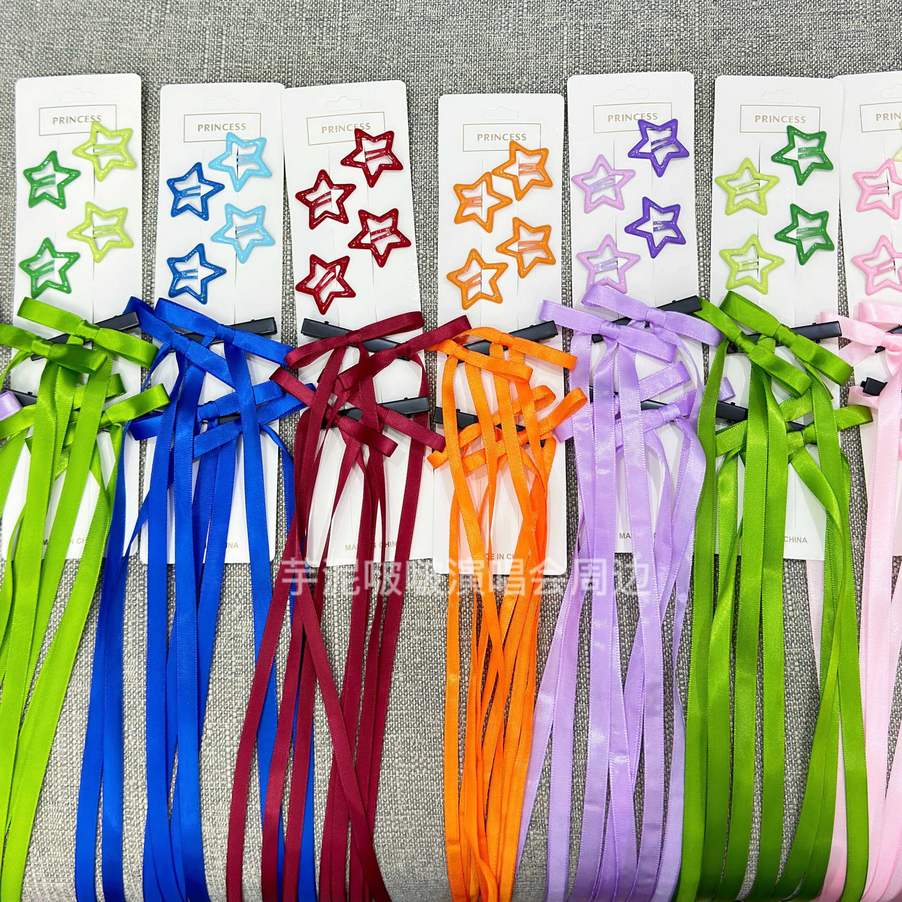 五月天周深演唱会应援物蓝色编发丝带音乐节周边发饰蝴蝶结发夹