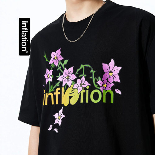 inflation美式街头风花卉T恤26春夏潮牌原创百搭宽松圆领短袖男