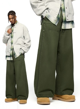 inflation阿苏特染伐木工装裤2025秋新品街头日系复古阔腿裤男