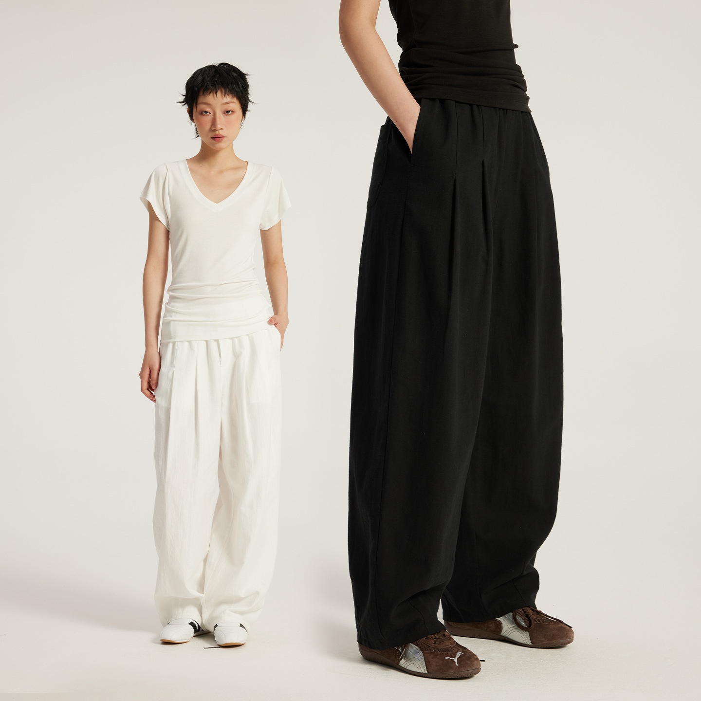 inflation 美式棉感宽松气球裤26新品慵懒风中低腰辣妹阔腿休闲裤