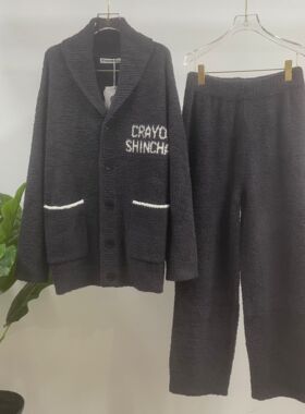 亲嘴猫蜡笔小新25新软糯半边绒男士加厚保暖家居服实体正品59150