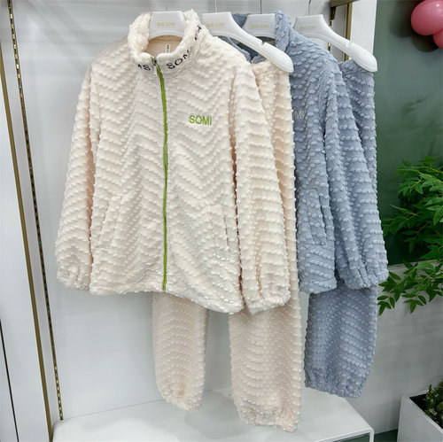 随棉女士羊绒绒立领家居服