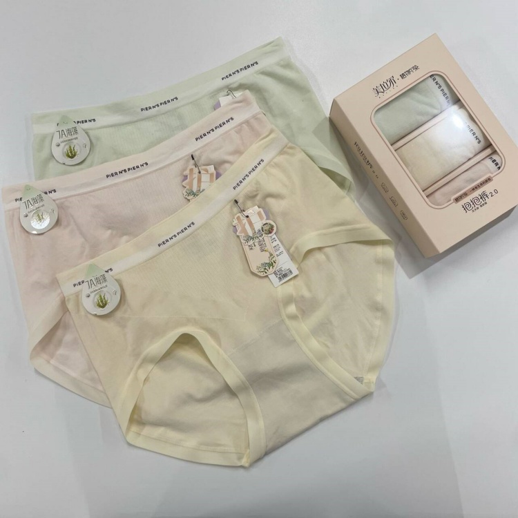 美拉尔夏季新款中腰马卡龙高弹加长海藻底裆三角内裤MK333-165/90