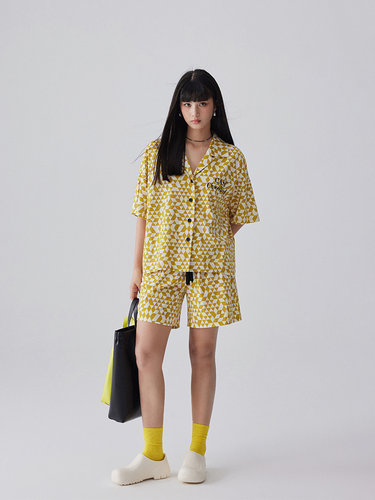 亲嘴猫女纯棉拉架翻领家居服