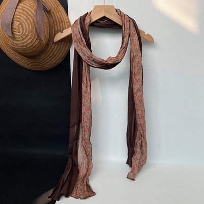 春秋夏季拼接韩版女印花围巾丝巾