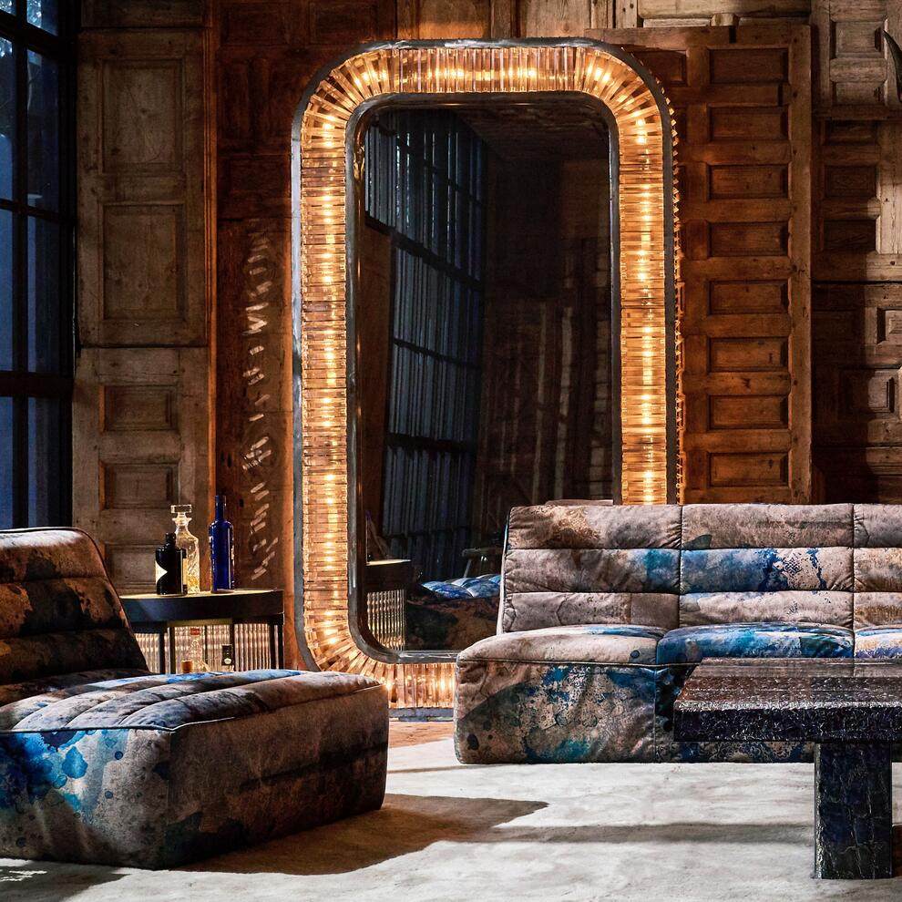 轻奢别墅RH出口北美室内镜灯Timothy Oulton港风客卧室水晶落地灯