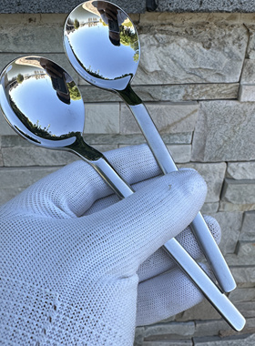 德国wmf 304不锈钢西餐具儿童圆头勺子学生吃饭喝汤勺短柄餐勺