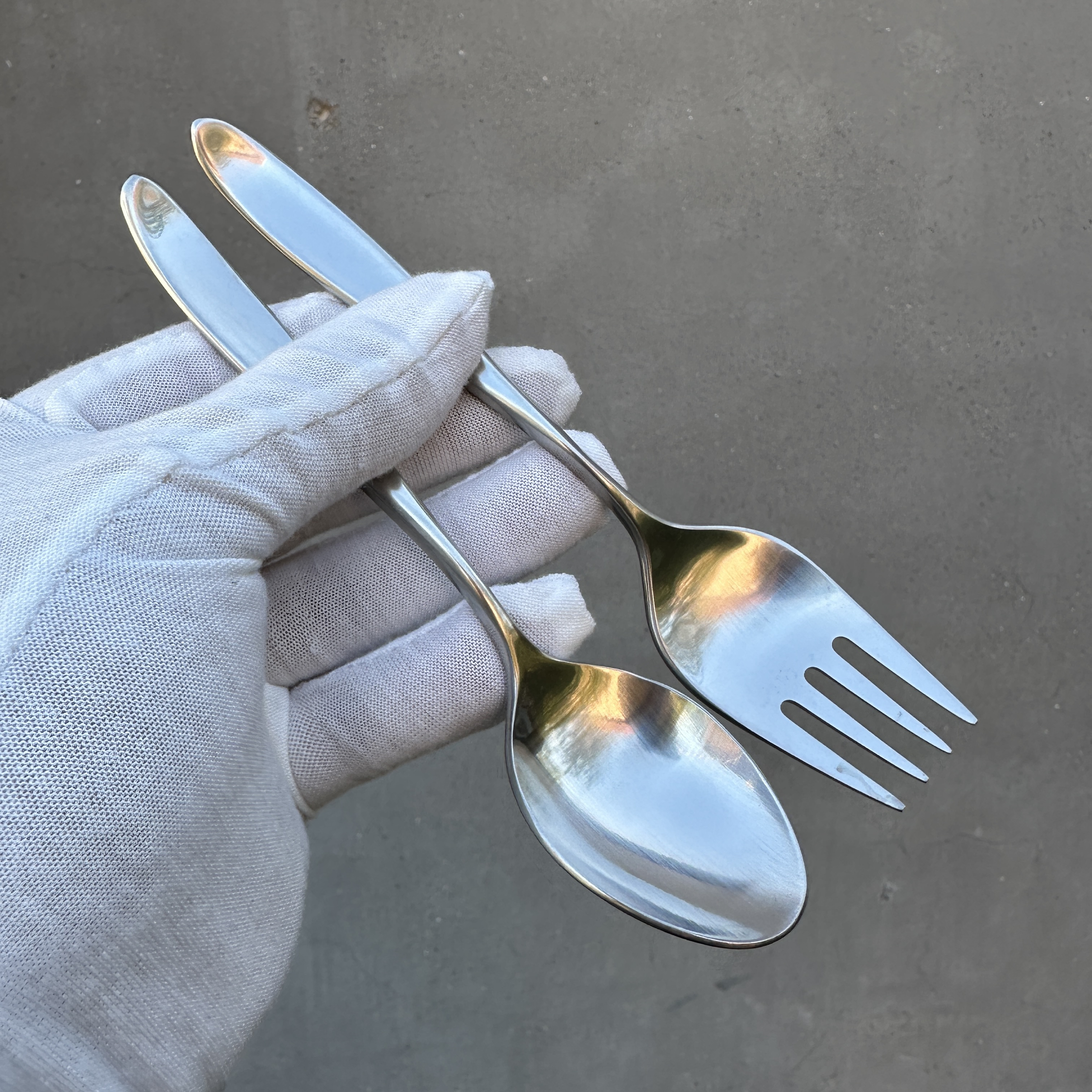 则武304 不锈钢甜品甜点勺子咖啡勺水果叉子牛排叉宝宝勺儿童勺叉