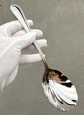 【美式大贝壳】Reed 18-10不锈钢珠边分餐勺搅拌勺公用服务调羹