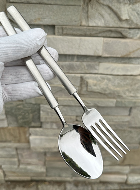 VE18-10不锈钢西餐具牛排刀叉勺3件套成人吃饭勺子复古 刀/叉/勺