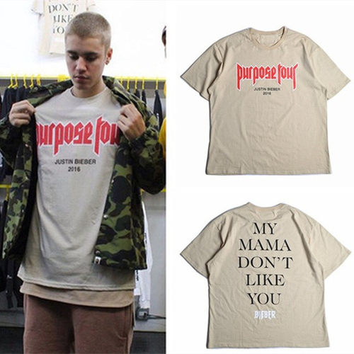 justinbieber purpose tour比伯我妈妈不喜欢你男女情侣短袖t恤棉
