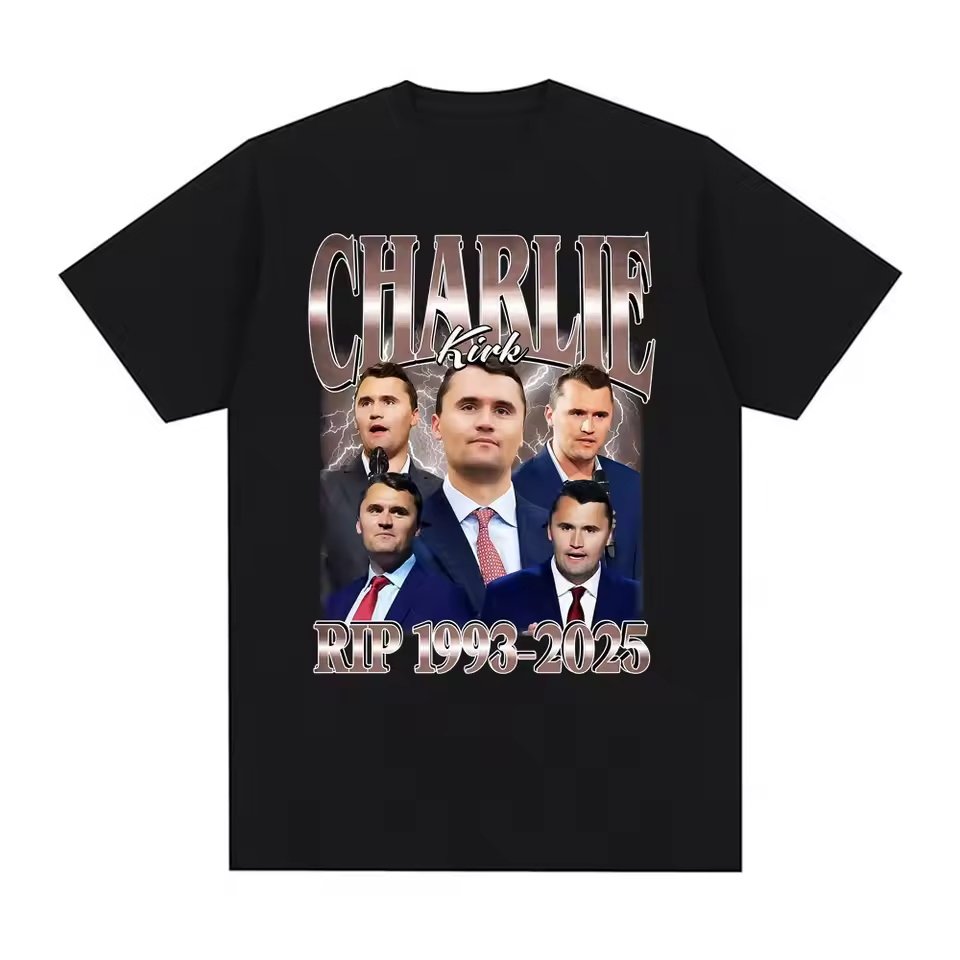 Charlie Kirk RIP 1993-2025 短袖T恤男女大学生校园纯棉打底衫潮