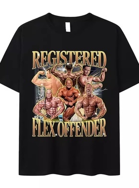 Registered Flex Offender T-shirt欧美健美图案印花短袖T恤男女